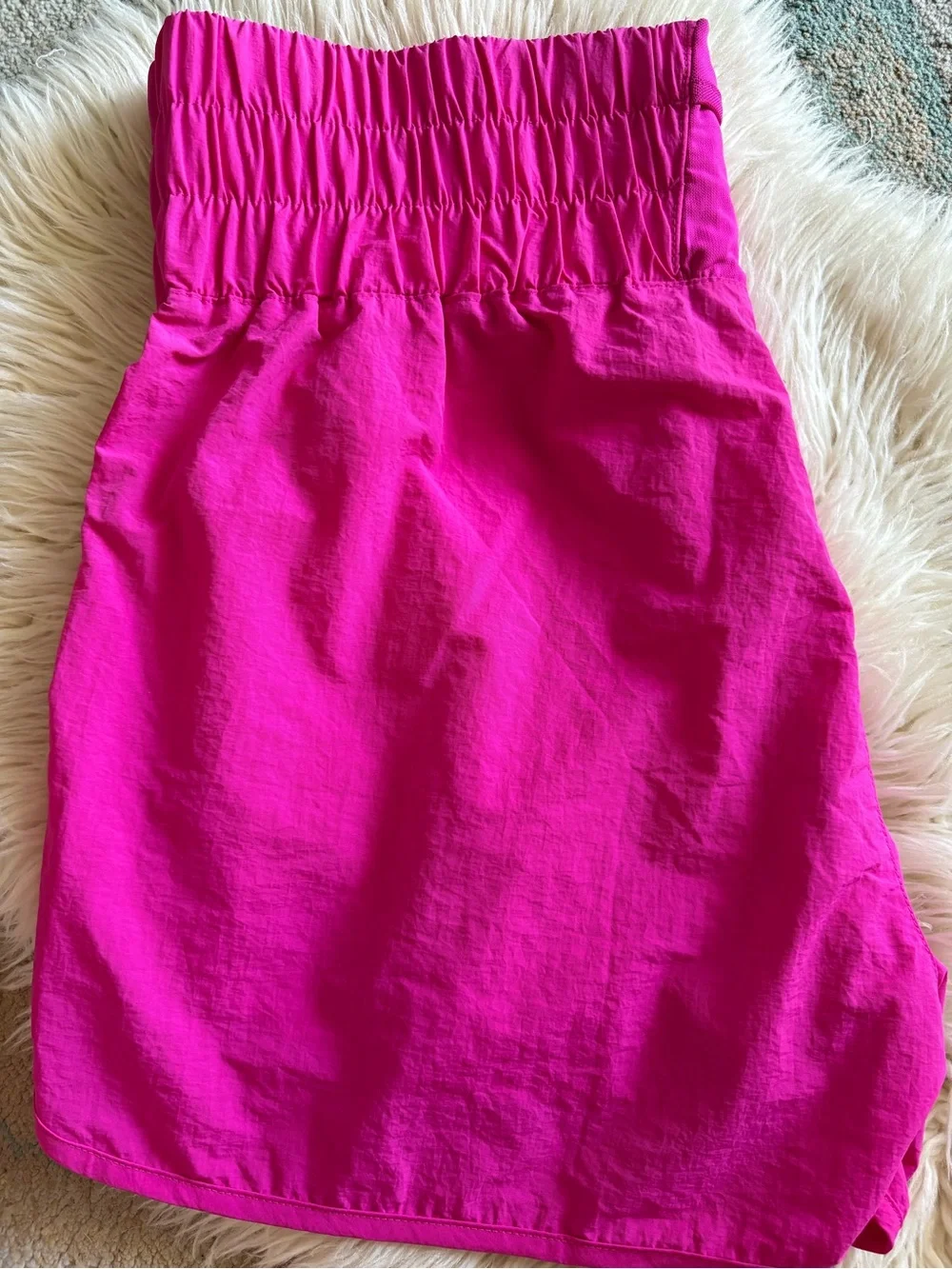 Zenana Casual Windbreaker Smocked Waistband Running Active Gym Shorts Women’s 1X